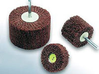 Pin mounted Flap Wheels (non-woven, mixed with abrasive cloth)